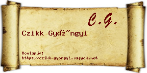 Czikk Gyöngyi névjegykártya